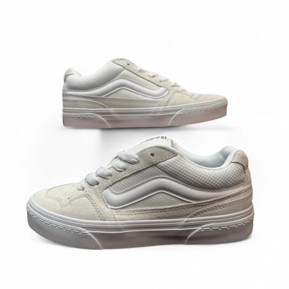 Vans Women's Caldrone Trainers Sneaker- Suede/mesh White Size 6.5